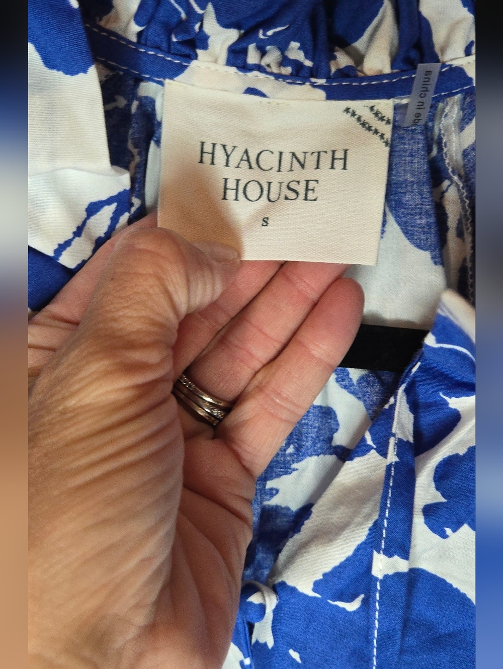 NWT Tuckernuck Hyacinth House Thea Blue Floral Short Sleeve Ruffled Mini Dress S - Picture 5 of 9